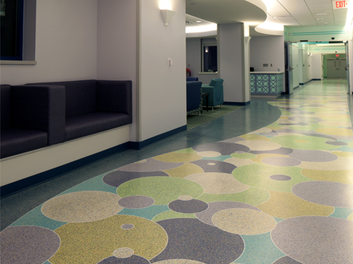 stonres rtz flooring in hospital corridor